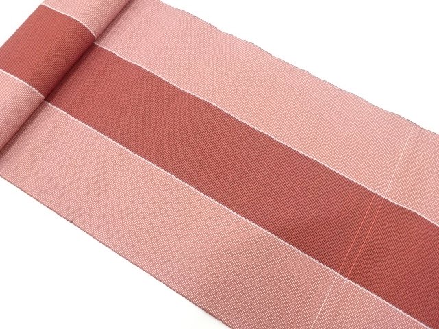 JAPANESE KIMONO / ANTIQUE STRIPED WEAVE 8-SUN OBI FABRIC BOLT